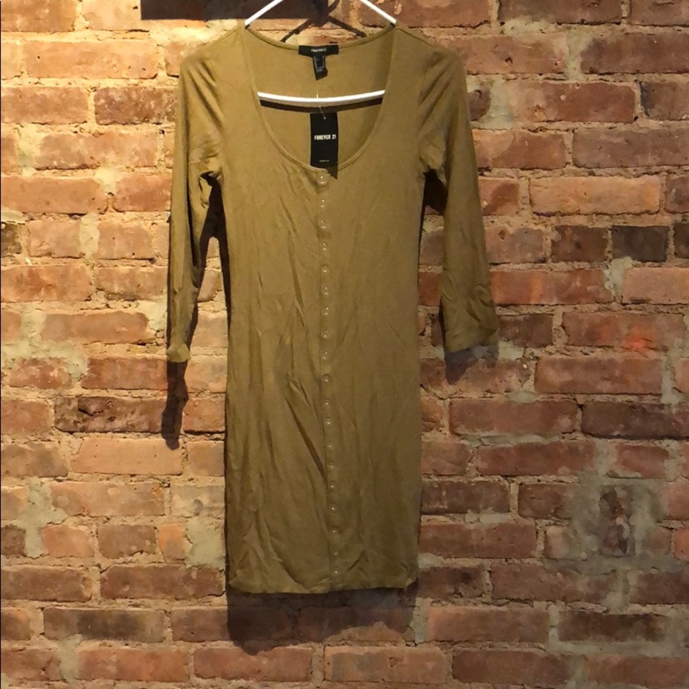 Forever 21 olive green body con dress